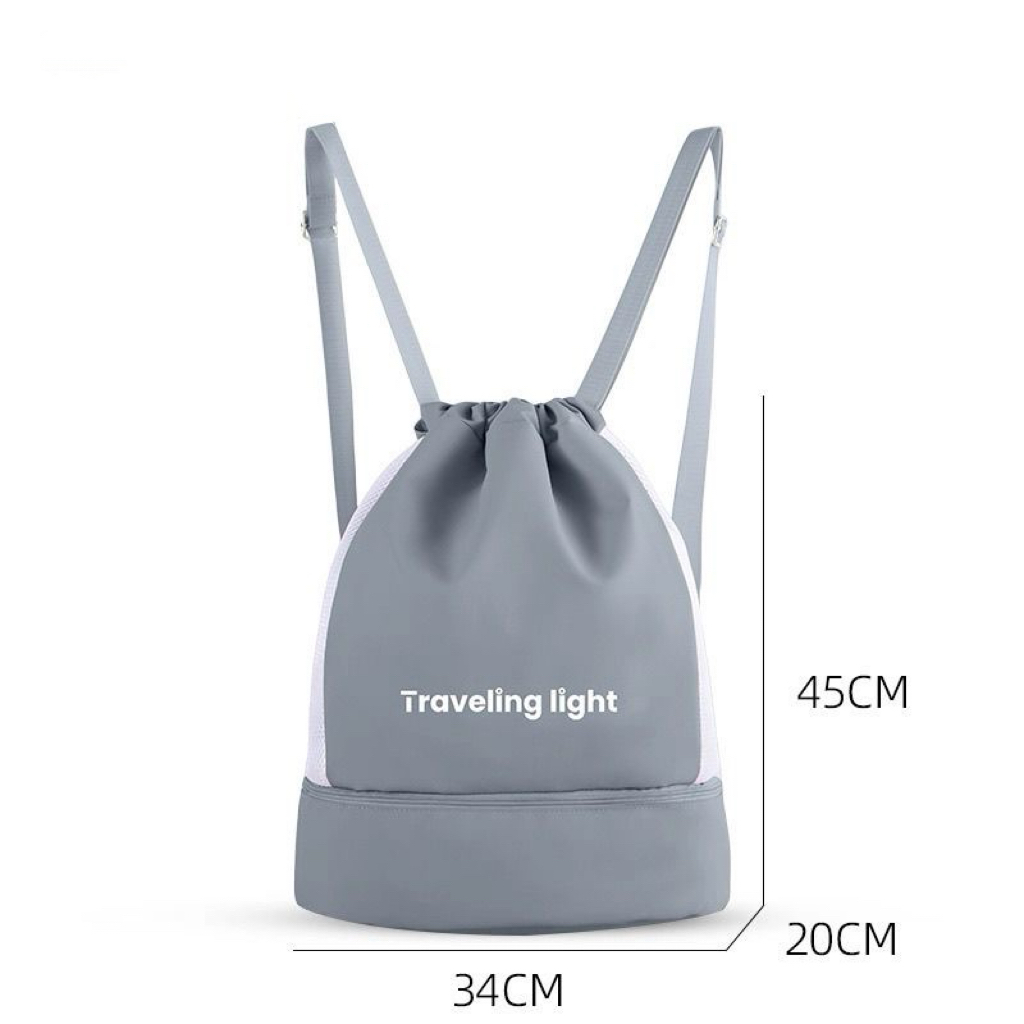 A09.8-03/Waterproof Dry Wet Separation Backpack - Large Capacity Sports Gym & Swim Drawstring Bag - Image 3