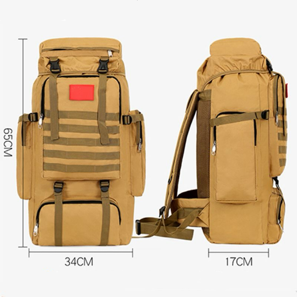 A09.9-01/Tactical Military Backpack 70L Large Capacity Waterproof Hiking Camping Bag - Image 3