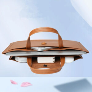 A09.11-01/14 Inch Leather Laptop Tote Bag Versatile Business Commute Work Office Handbag - Image 4