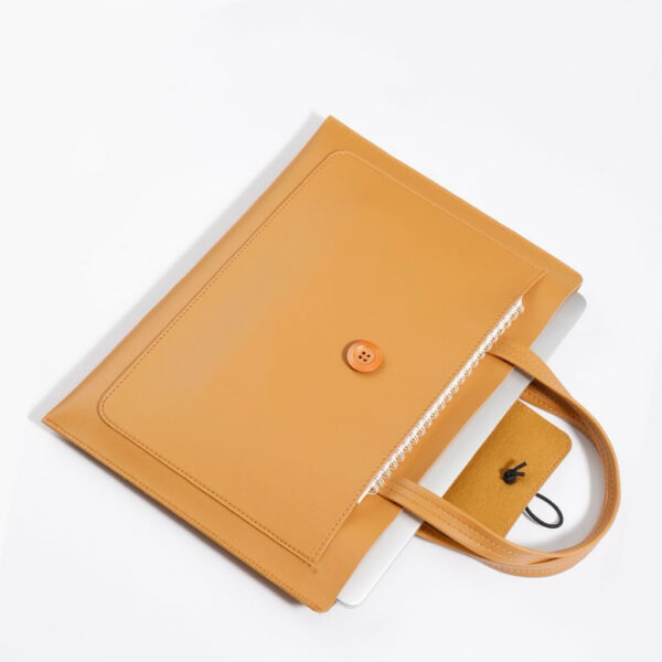 A09.11-01/14 Inch Leather Laptop Tote Bag Versatile Business Commute Work Office Handbag