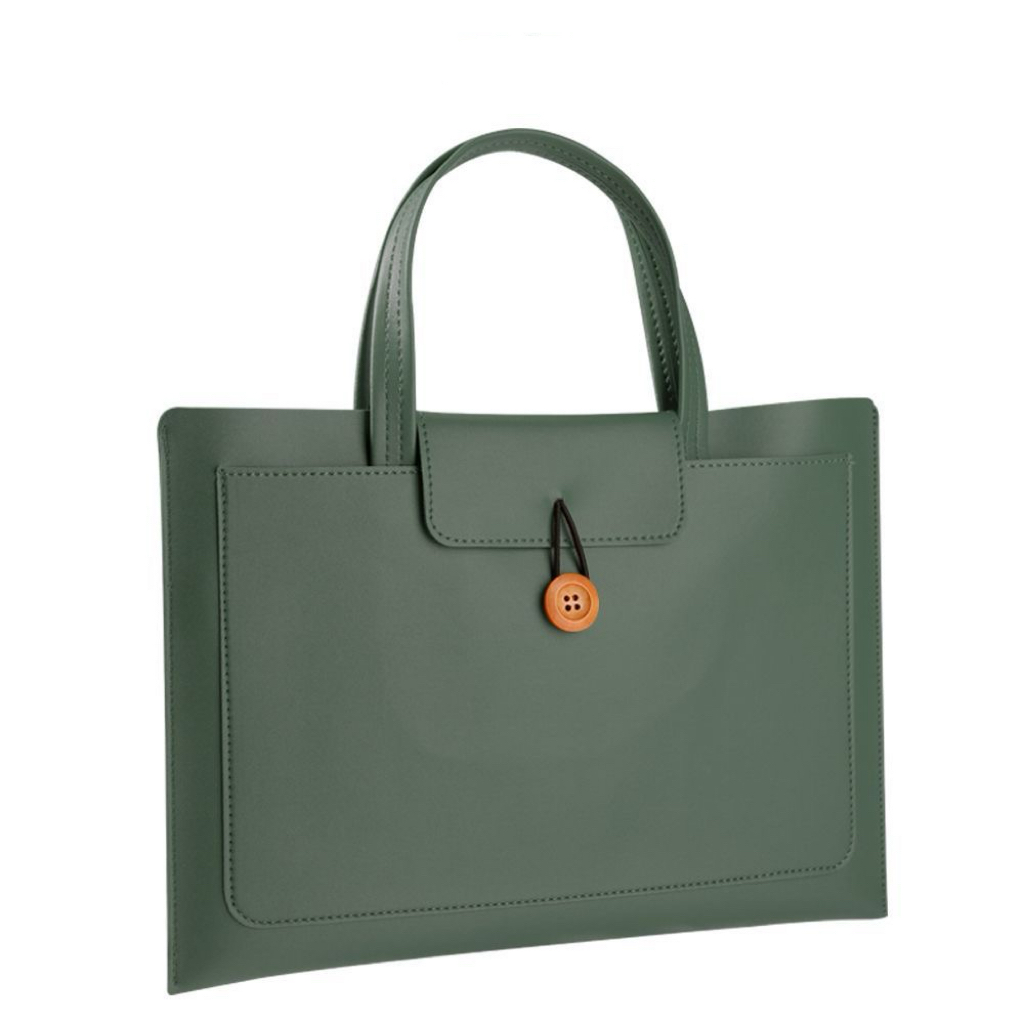 A09.11-01/14 Inch Leather Laptop Tote Bag Versatile Business Commute Work Office Handbag - Image 5