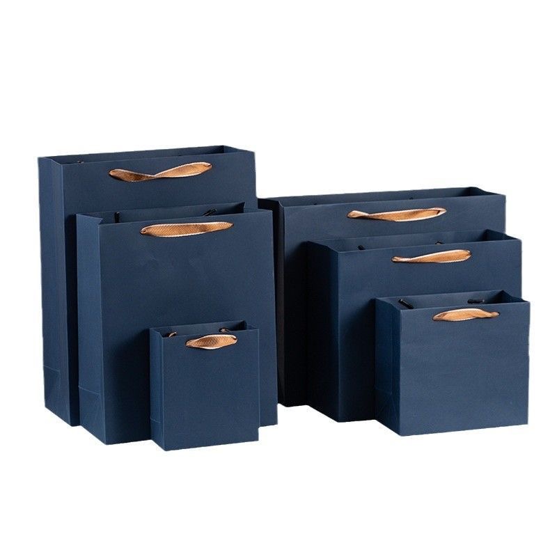 A09.14-03/Navy Blue Paper Gift Bags with Handles - Premium Business & Gifting Packaging Bags - Image 1