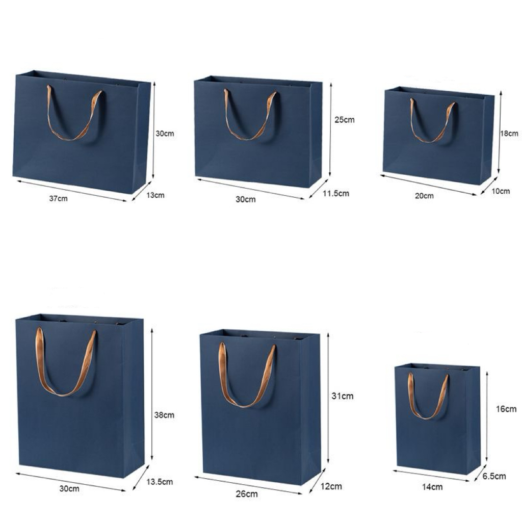 A09.14-03/Navy Blue Paper Gift Bags with Handles - Premium Business & Gifting Packaging Bags - Image 2